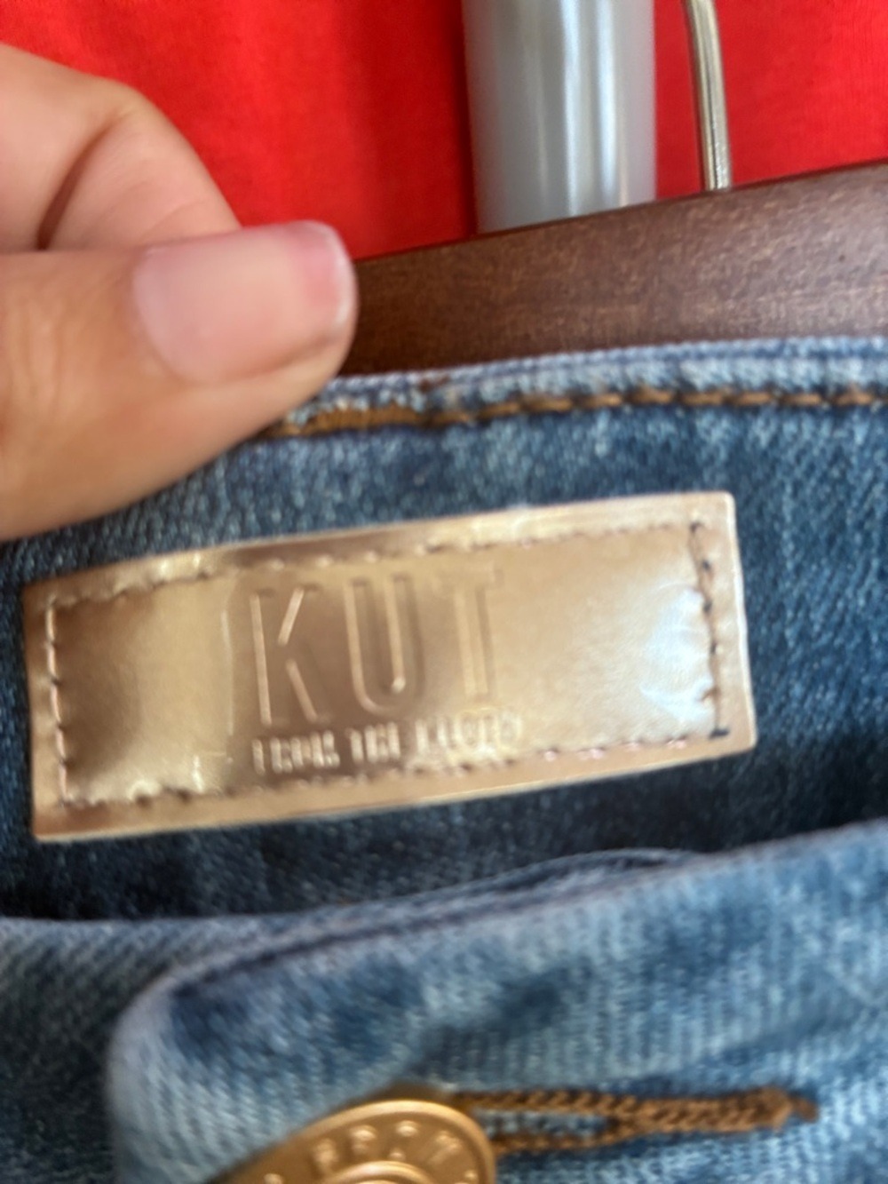 Kut from the Kloth Light Blue Cropped Wide-Leg Jeans with Front Patch Pockets - Picture 3 of 5